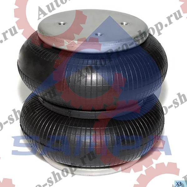 SP 55220-2P08 Пневморессора двухсекц. в сборе (отв под 90*) Scania/SAF/BPW   SAMPA