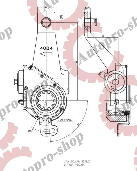 564155PRO Трещетка Scania-4 передняя левая 79443C