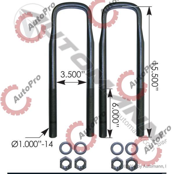 AUBK8673-154 К-т стремянок задней рессоры PETERBILT (AUTOMANN) (2шт)