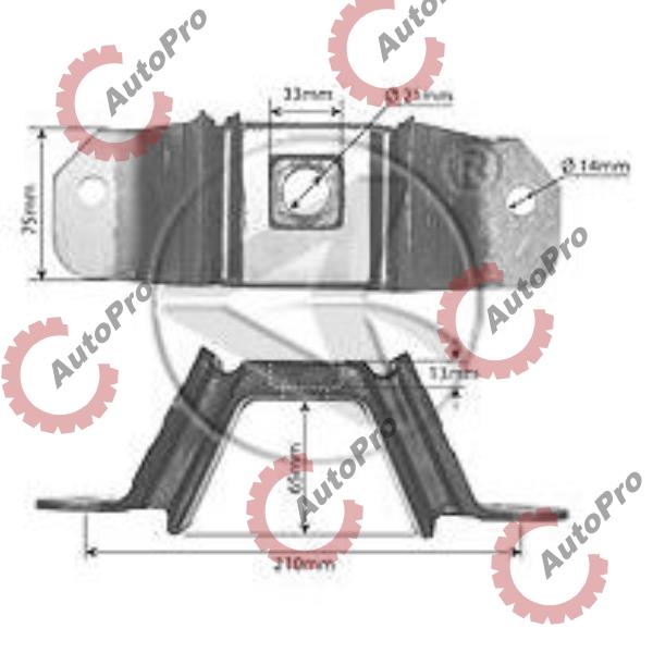 M17396 Подушка двигателя задняя (бабочка) ARGOSY (AUTOMANN)
