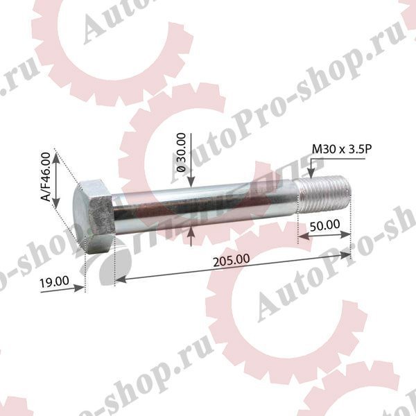M30205 Болт рессоры М30х3,5х200  ROR,SAF,Trailor   MANSONS