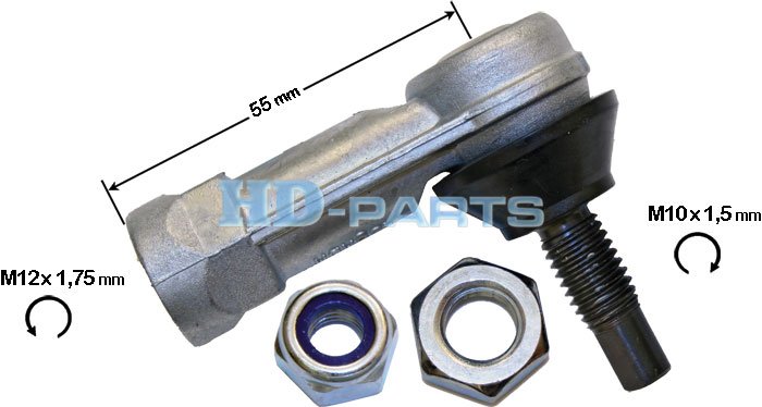 305751 Наконечник тяги КПП левый L=55, M10/M12x1.75 VOLVO/MAN/MB/DAF/SCANIA  HD-PARTS  