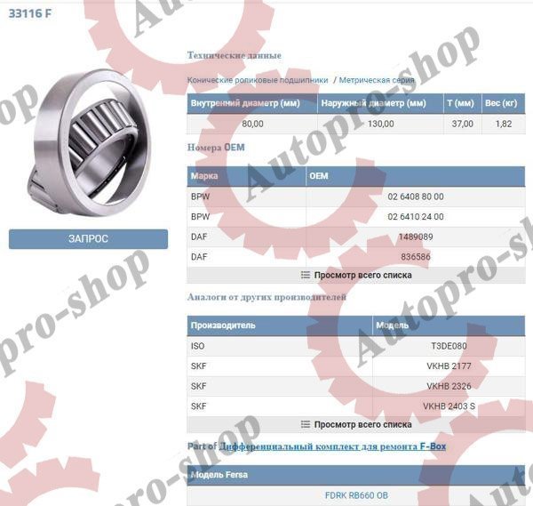 33213F Подшипник ступицы 65x120x41 ir ECO наружний