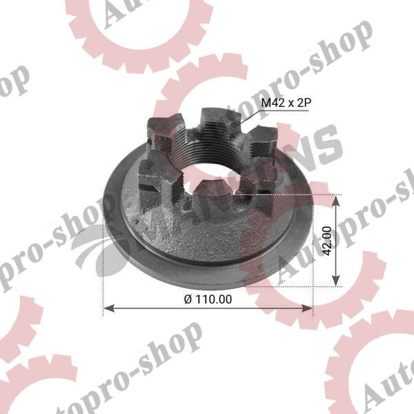 300002 Гайка ступицы корончатая 42x2x110 SW65  BPW EC   MANSONS