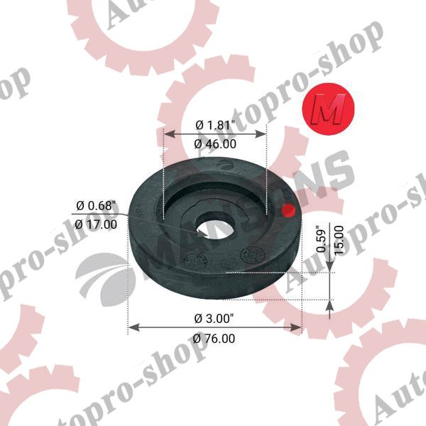 580213 Подушка двигателя передняя верхняя (кругл.) INT MANSONS