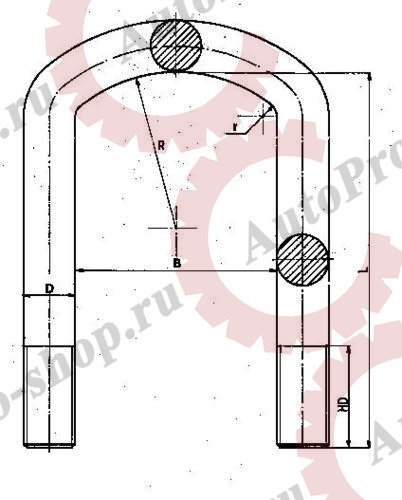 B179M24A082 Стремянка рессоры с гайками М24х158х440  BPW    WEWELER