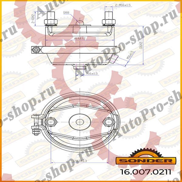160070211 Камера тормозная (дисковый тормоз) BPW/MB/RVI/SCHMITZ  T16    SONDER