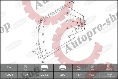 KBL1909401560 Накладки тормозные 19094 std без заклёпок