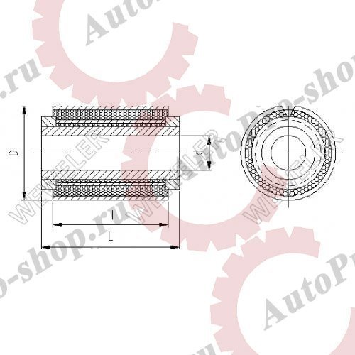 C234669 Сайлентблок передней рессоры (перед) 24x65x95 MAN   WEWELER