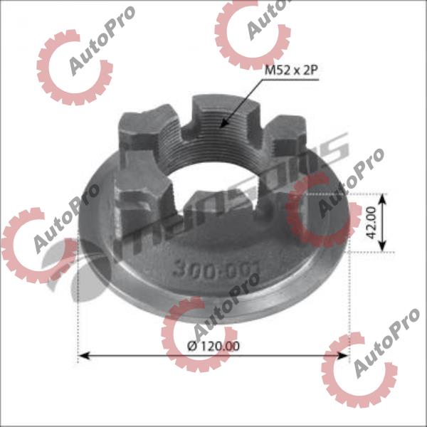 300001 Гайка ступицы М52х2/SW80  BPW ECO   MANSONS