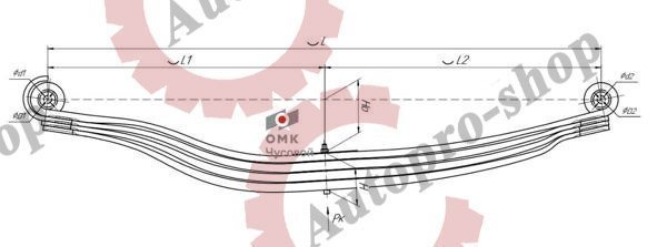 902204VV290201210NV Рессора передняя для Volvo FM, FH, Renault Kerax 4 листа