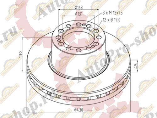 160050074 Диск тормозной 430*45*130 SAF (о.н.4079000502) SONDER