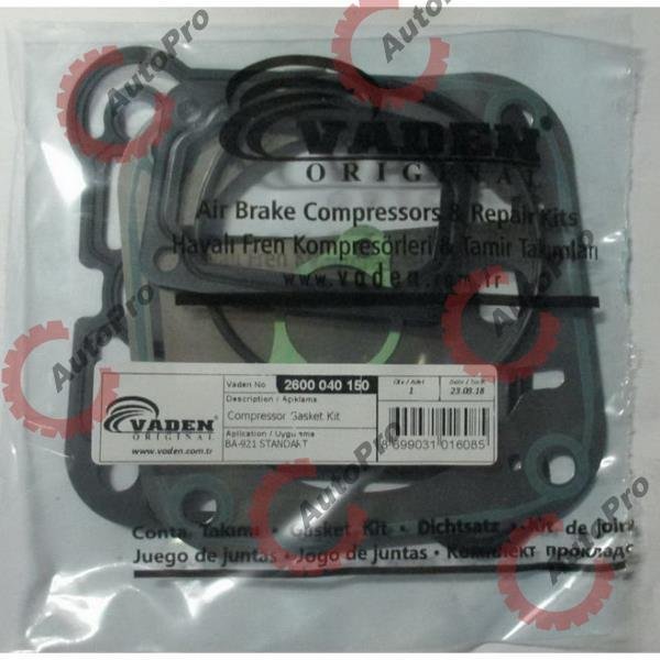 2600040150 Комплект прокладок головки блока компрессора BENDIX BA921 VADEN