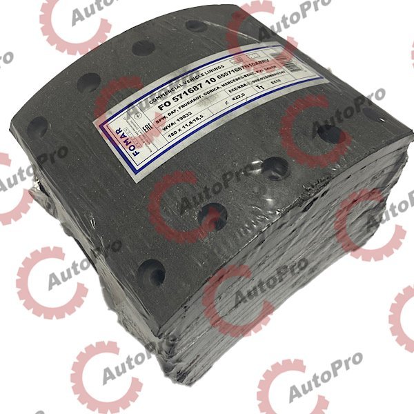 65571687N10A8RV Накладки тормозные (19032) BPW,SAF,ТОНАР 420х180(5отв) (на ось) 1рем  FOMAR