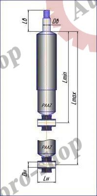 49001P Амортизатор передний подвески 18x75/24x55х404-674  MAN  PAAZ