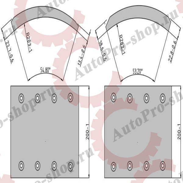 65208520A8RV Накладки тормозные (8отв) 2рем 19477 (420x200)  SAF  FOMAR