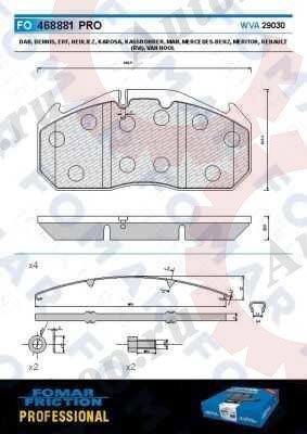 55468881PRO Колодки тормозные 29030 FOMAR
