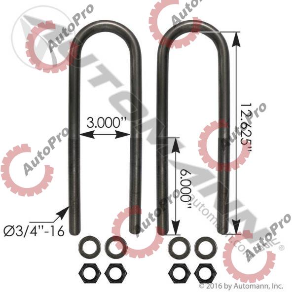 AUBK8151-124 Комплект стремянок задней рессоры (2шт) (D=18х32см) VOLVO AUTOMANN