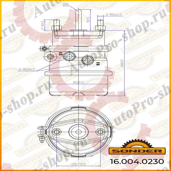 160040230 Энергоаккумулятор (дисковый тормоз) TYPE16/24 BPWSAF