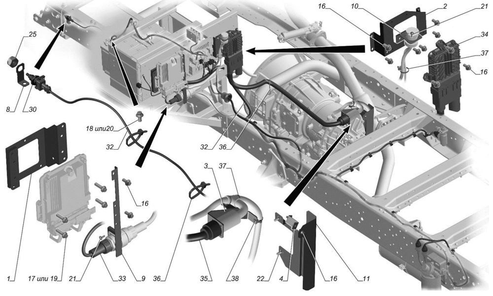 Блок управления двигателем и коробкой передач