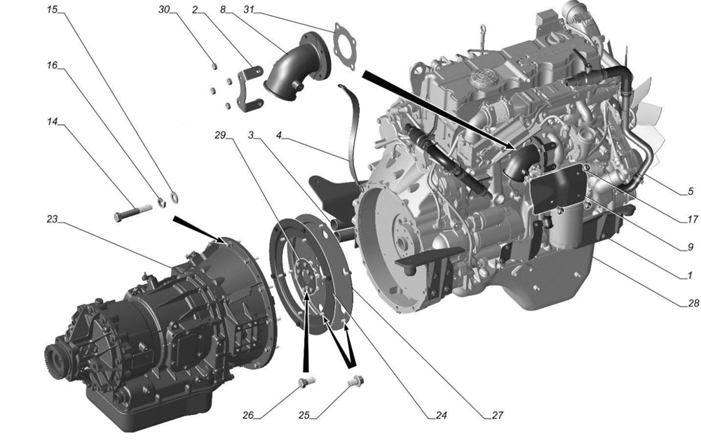 Двигатель полностью укомплектованный