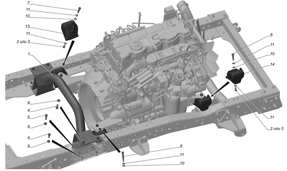 Подушки подвески двигателя