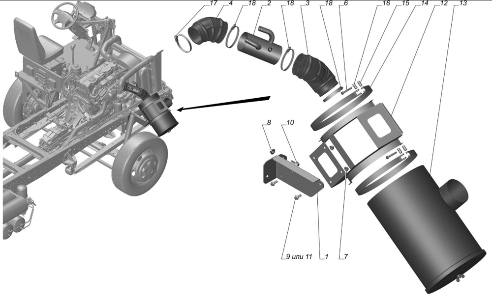 Воздуховоды воздушного фильтра